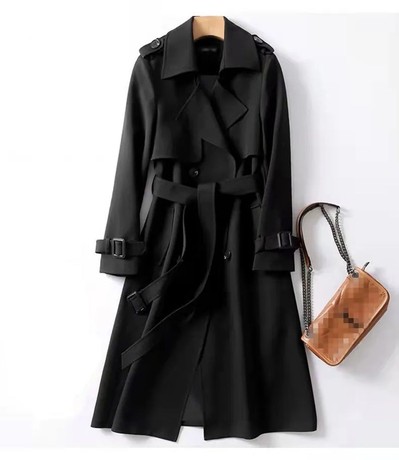 Women'S Trench Coats Winter Long Shirt Dress Women Brown Windbreak Coat Korean plus Large Size Casual Outerwear Thickening Fashion