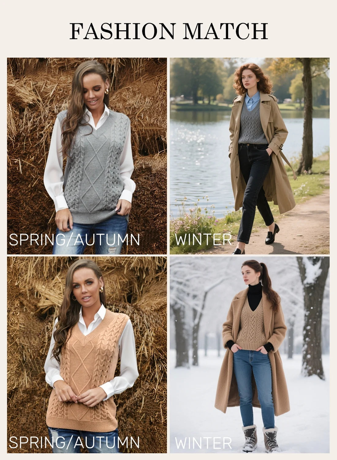 Chic Women's Vintage Sleeveless Knitted Sweater Vest - Perfect for Fall! - Alrickas’ UNIQUE BOUTIQUE