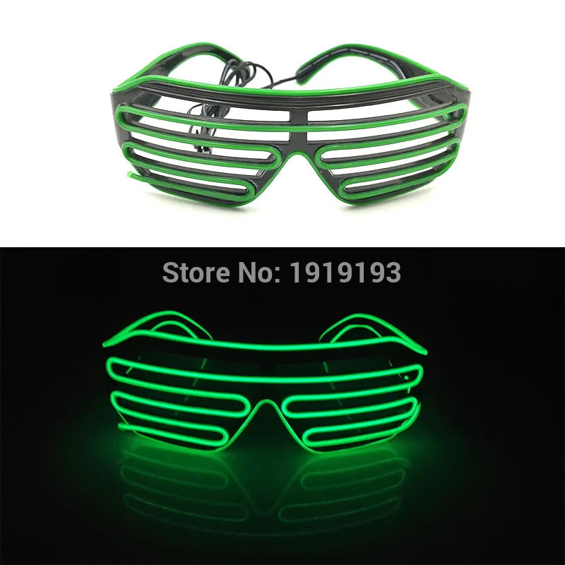 Cool Fashion Double Colors EL Window-Shades Glasses Glowing Glasses Neon LED Light up Sunglasses Glow Party Decorative Glasses