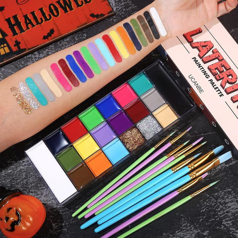 UCANBE Athena Professional Non-Toxic Face and Body Oil Paint Palette - Perfect for Halloween, Special Effects, and Party Makeup for All Ages! - Alrickas’ UNIQUE BOUTIQUE