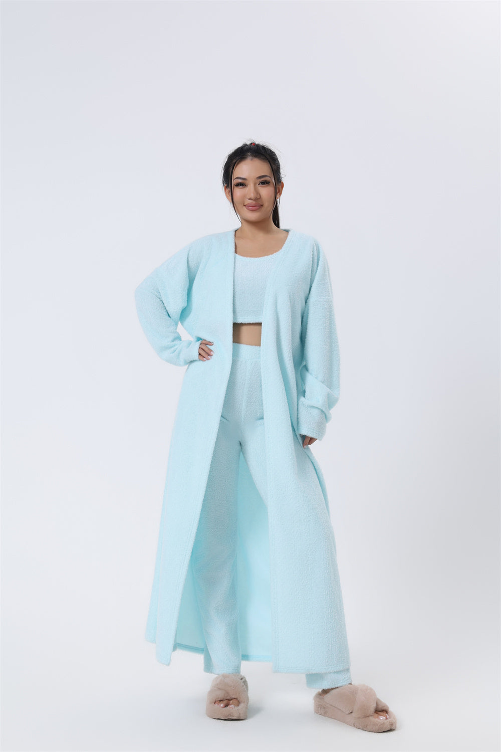 Cozy Pajama Set, 3 Piece Lounge Set, Cute Loungewear, Warm Suit Sets, Matching Set, Lounge Set, 3 Piece Pant Sets, Women Winter Dress - Alrickas’ UNIQUE BOUTIQUE