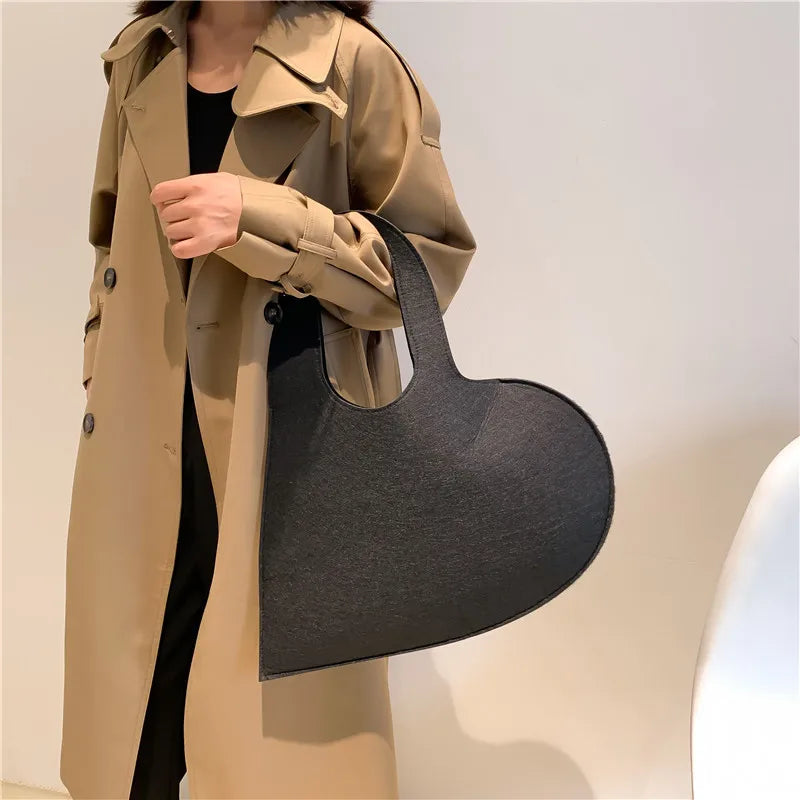 Luxury Designer Felt Tote Bag - Trendy Women's Shoulder Handbag for 2024 - Alrickas’ UNIQUE BOUTIQUE
