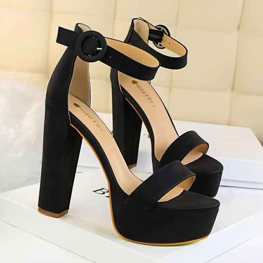 Shoes Women Pumps High Heels Shoes Women Heels Sexy Block Heels Fashion Women Sandals Platform Buckle New Ladies Shoes - Alrickas’ UNIQUE BOUTIQUE