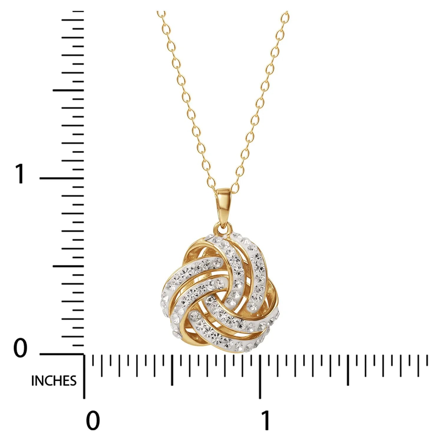 Elegant 18K Gold Love Knot Crystal Pendant and Earring Set for Women - Alrickas’ UNIQUE BOUTIQUE