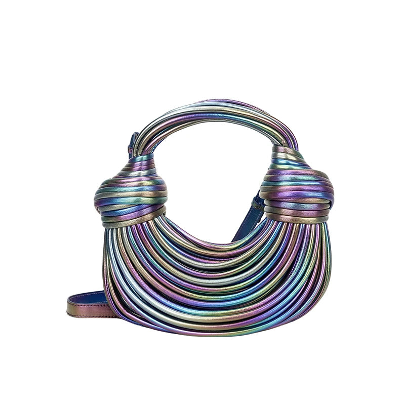 MOODS Luxury Evening Purses for Women Golden Noodle Knot Design Dinner Party Clutch Bag 2023 Luxury Designer Purses and Handbags