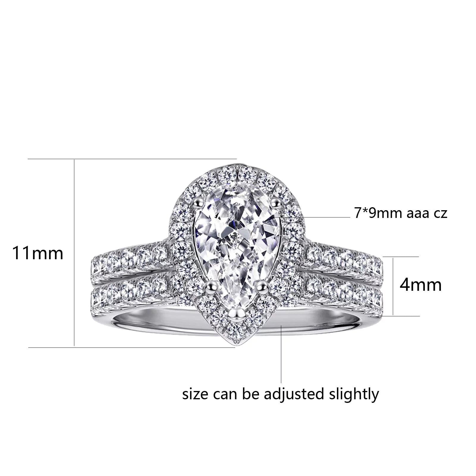 Elegant 10Kt White Gold Plated Matching Couple Rings Set with CZ for Women - Perfect Wedding Bands - Alrickas’ UNIQUE BOUTIQUE