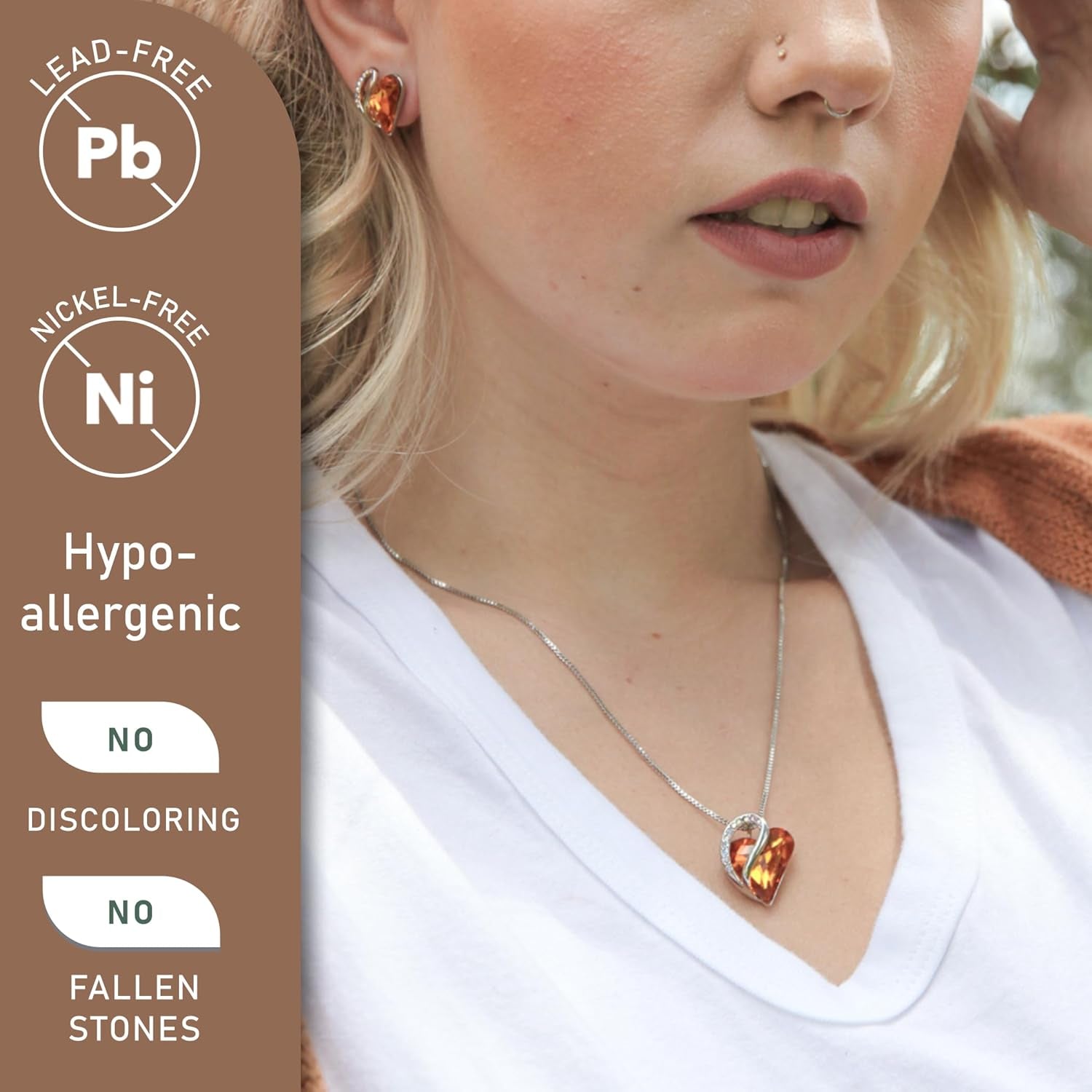 Elegant Infinity Love Birthstone Heart Crystal Necklace for Women - Perfect Birthday Gift for Mom, Wife, or Her - Silver Plated with Adjustable 18+2 Inch Chain - Alrickas’ UNIQUE BOUTIQUE
