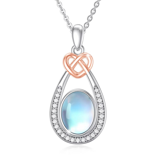 Elegant Moonstone Teardrop Necklace in 925 Sterling Silver - Perfect Birthday Gift for Women, Moms, Daughters, and Wives - Alrickas’ UNIQUE BOUTIQUE