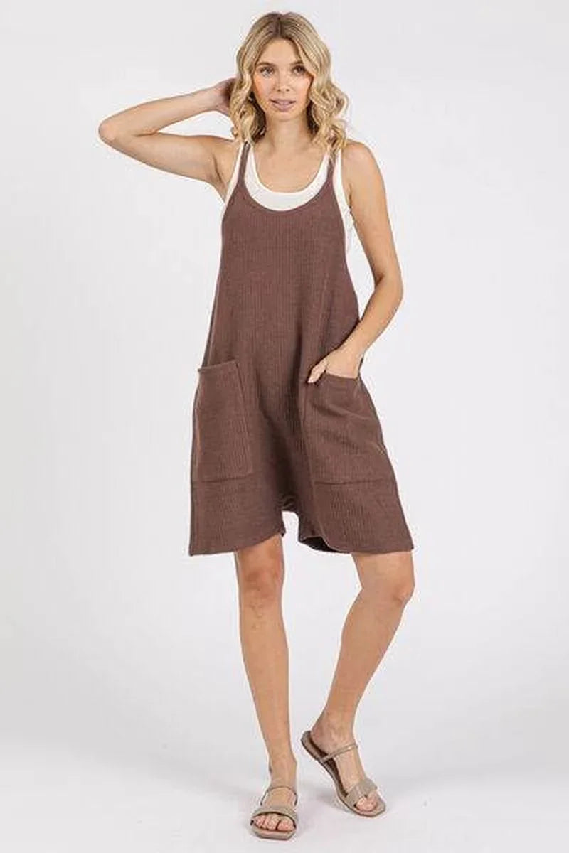 Chic Mittoshop Scoop Neck Spaghetti Strap Overalls with Convenient Pockets - Alrickas’ UNIQUE BOUTIQUE