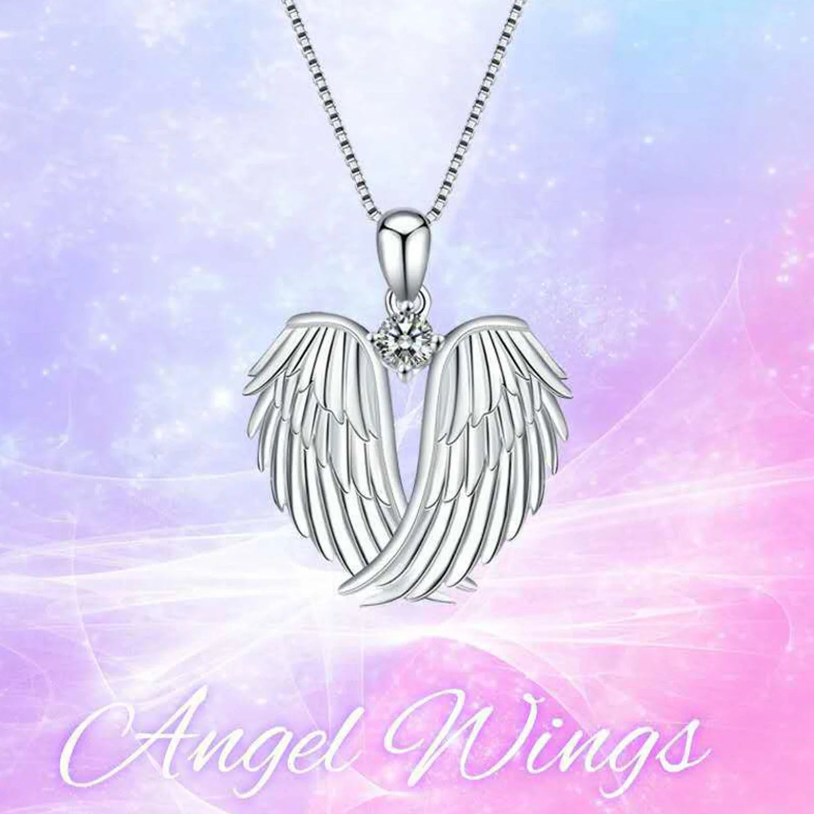 Stunning 925 Silver Angel Wings Necklace with Birthstone - Perfect Jewelry Gift for Women on Clearance! - Alrickas’ UNIQUE BOUTIQUE