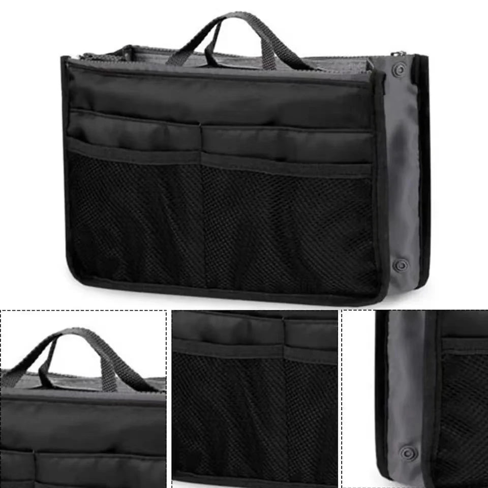 Women Make up Cosmetic Bag Travel Handbag Nylon Large Container Make up Case Organizer Bags Ladies Foldable Purse Clutch Bag