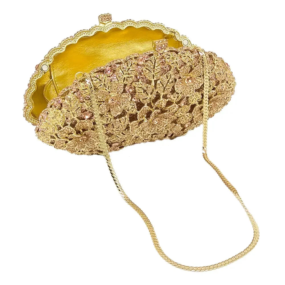 Dazzling Flower Crystal Clutch - Elegant Evening Purse for Weddings and Formal Events - Alrickas’ UNIQUE BOUTIQUE