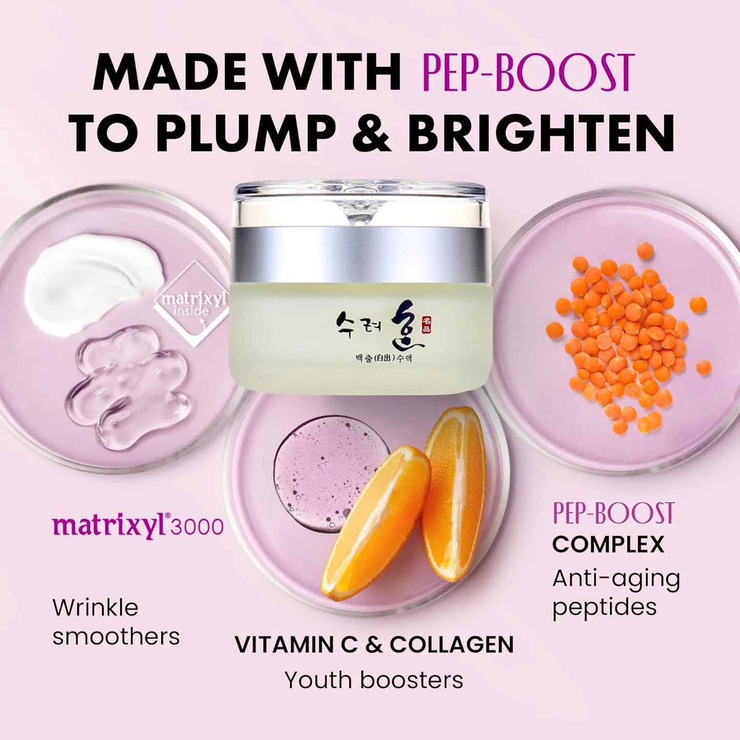 50G Collagen Face Cream Nourish Plump up Skin,Fresh Texture Cream Make Skin Younger Day/Night Cream Moisturizer Korean Cosmetics