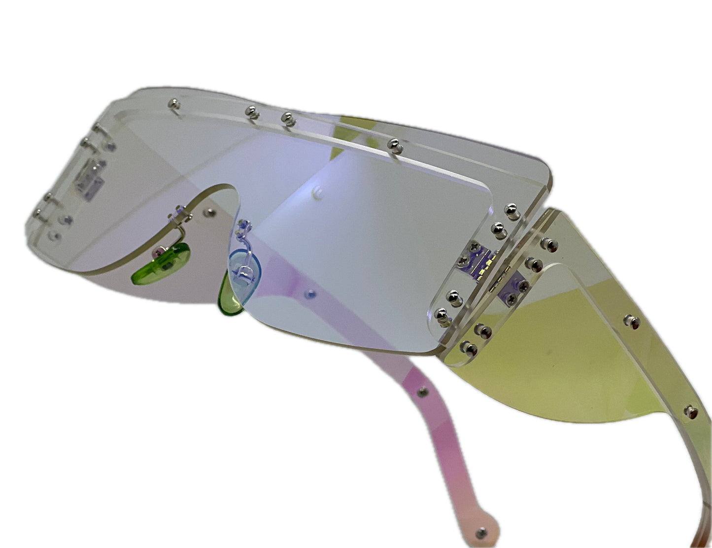 Women Sunglasses Designer Luxury Fashion Metal Rivet Square Outdoor Glasses