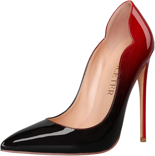 Elegant Women's Patent Leather High Heels - 4.72" Stiletto Pumps for Weddings & Evening Events - Alrickas’ UNIQUE BOUTIQUE