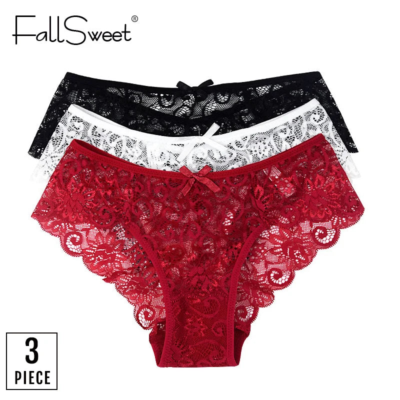 3Pcs/Pack! Sexy Women Lace Panties Underwear Lace Briefs S M L XL Women Underwear