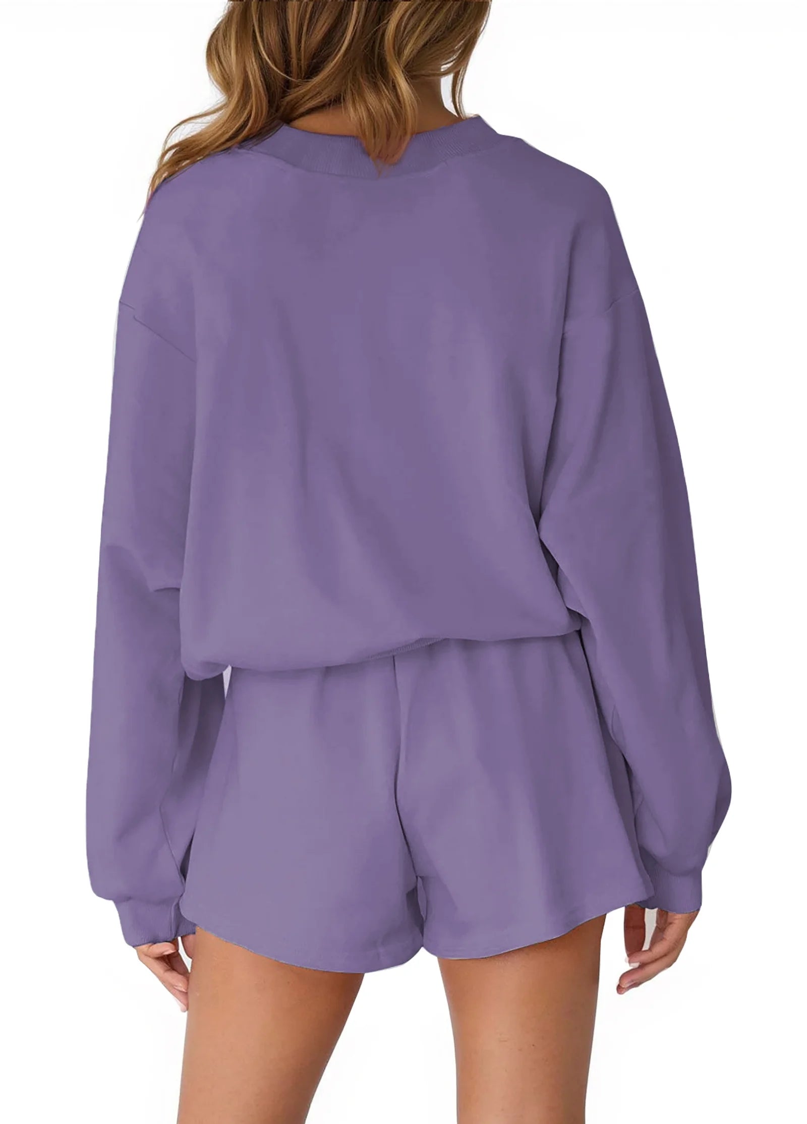 Cozy Fall Pajama Sets for Women - Stylish Two Piece Lounge Outfits with Long Sleeve Sweatshirts and Shorts - Alrickas’ UNIQUE BOUTIQUE