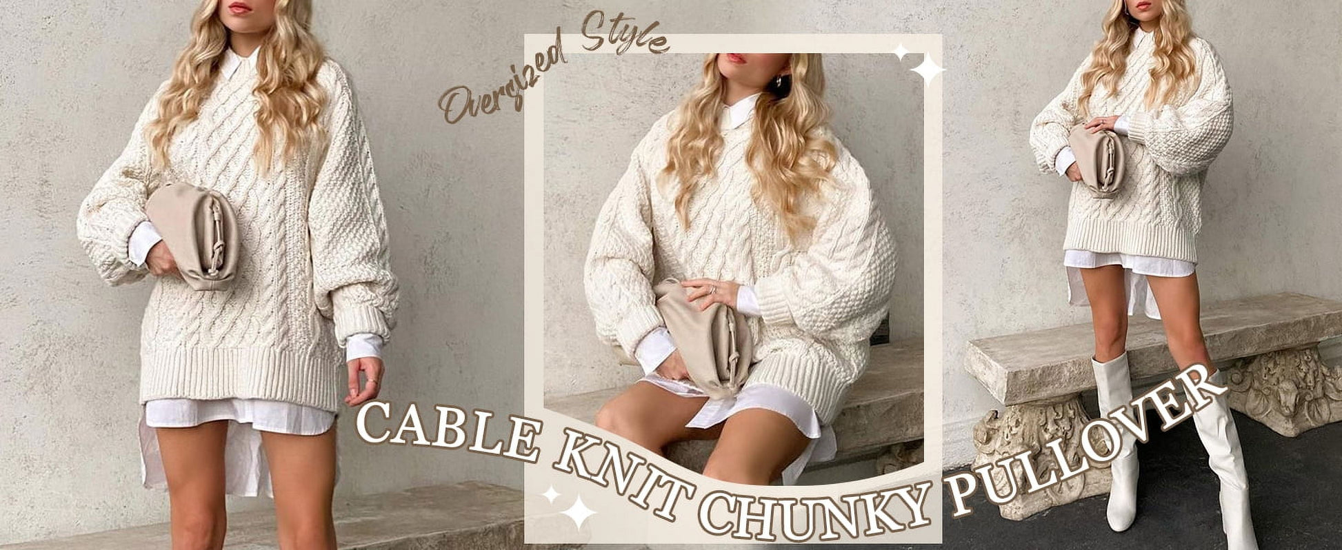 Cozy Cable Knit Oversized Chunky Pullover Sweater for Women - Alrickas’ UNIQUE BOUTIQUE