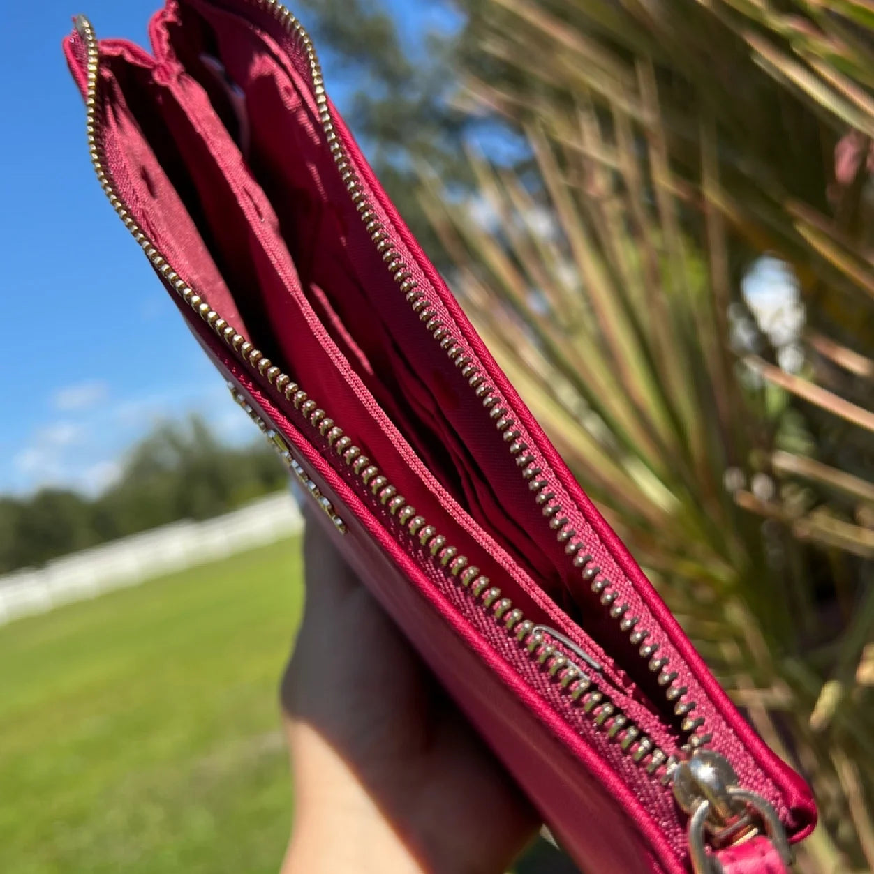 Kate Spade Chelsea the Little Better Nylon Medium Wristlet Pouch Cranberry Pink