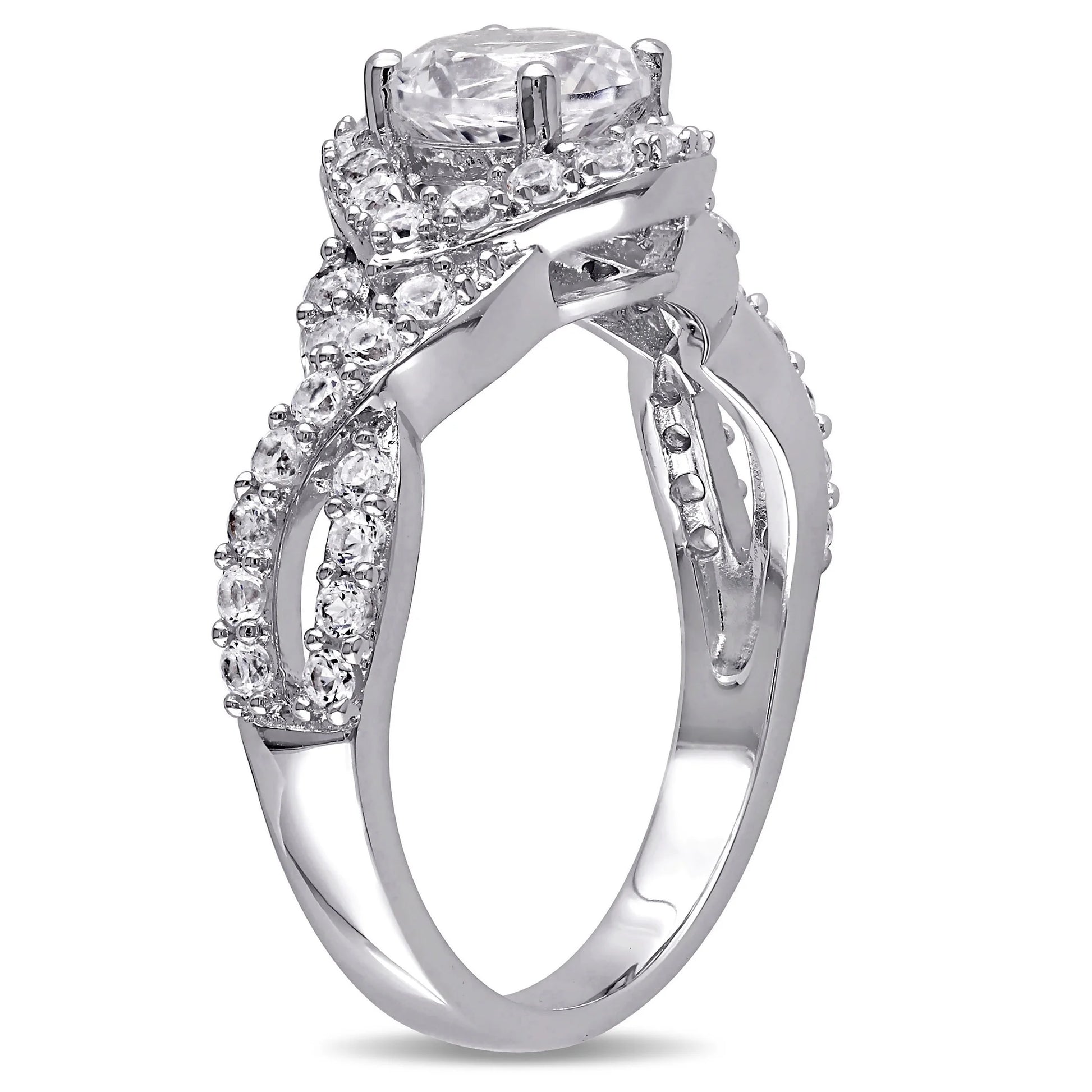 Stunning Created Sapphire Sterling Silver Engagement Ring for Women - Alrickas’ UNIQUE BOUTIQUE