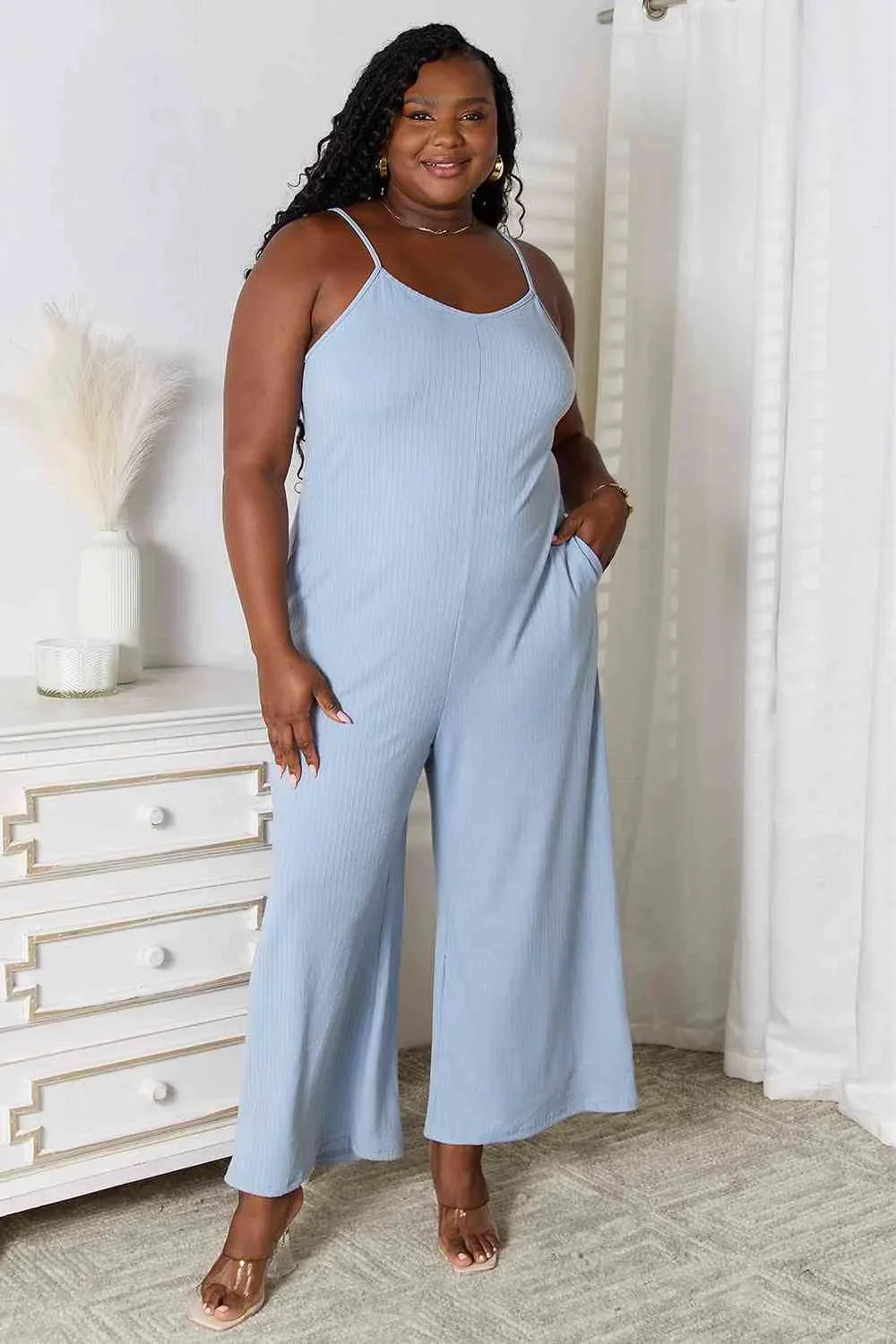 Chic V-Neck Spaghetti Strap Jumpsuit - Perfect Fit for Every Body - Alrickas’ UNIQUE BOUTIQUE
