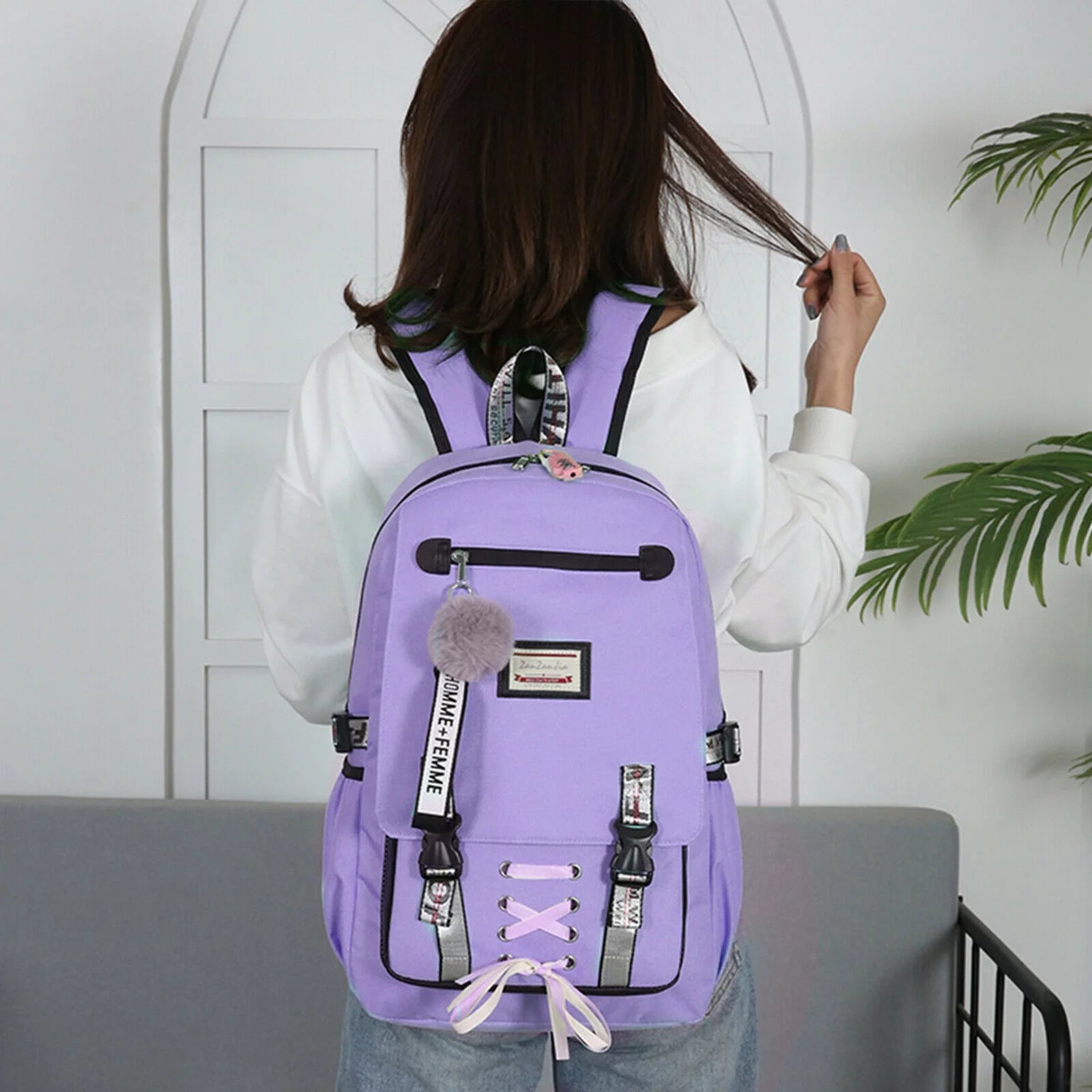 Stylish Waterproof Teenage Backpack with Anti-Theft Lock & USB Port - Perfect for School, College & Daily Use! - Alrickas’ UNIQUE BOUTIQUE