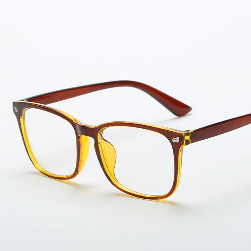 Fashion Unisex anti Blue Light Square Plain Glasses Full Frame Glasses for Men and Women Radiation Protection Optical Glasses