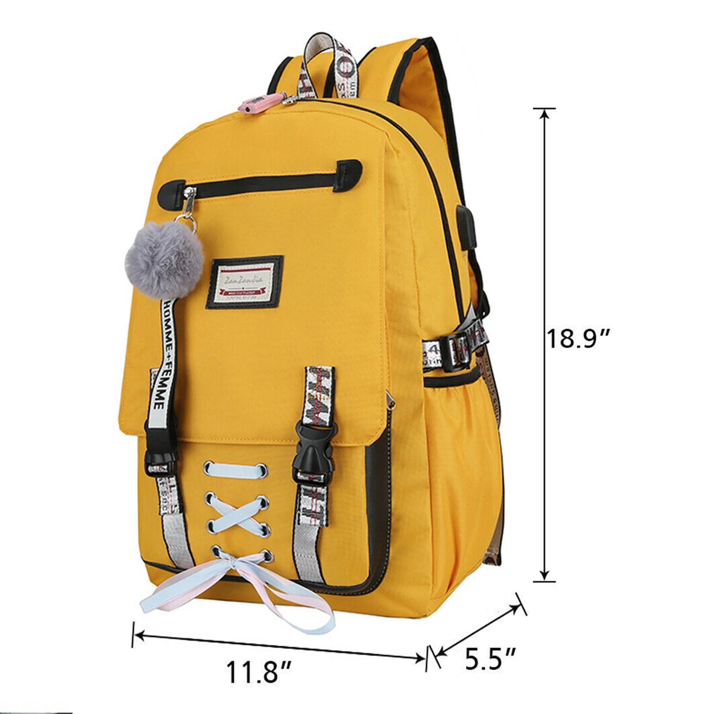 Women Girls School Bag Waterproof Teenage Backpack with anti Theft Lock USB Port College Bookbags Student Laptop