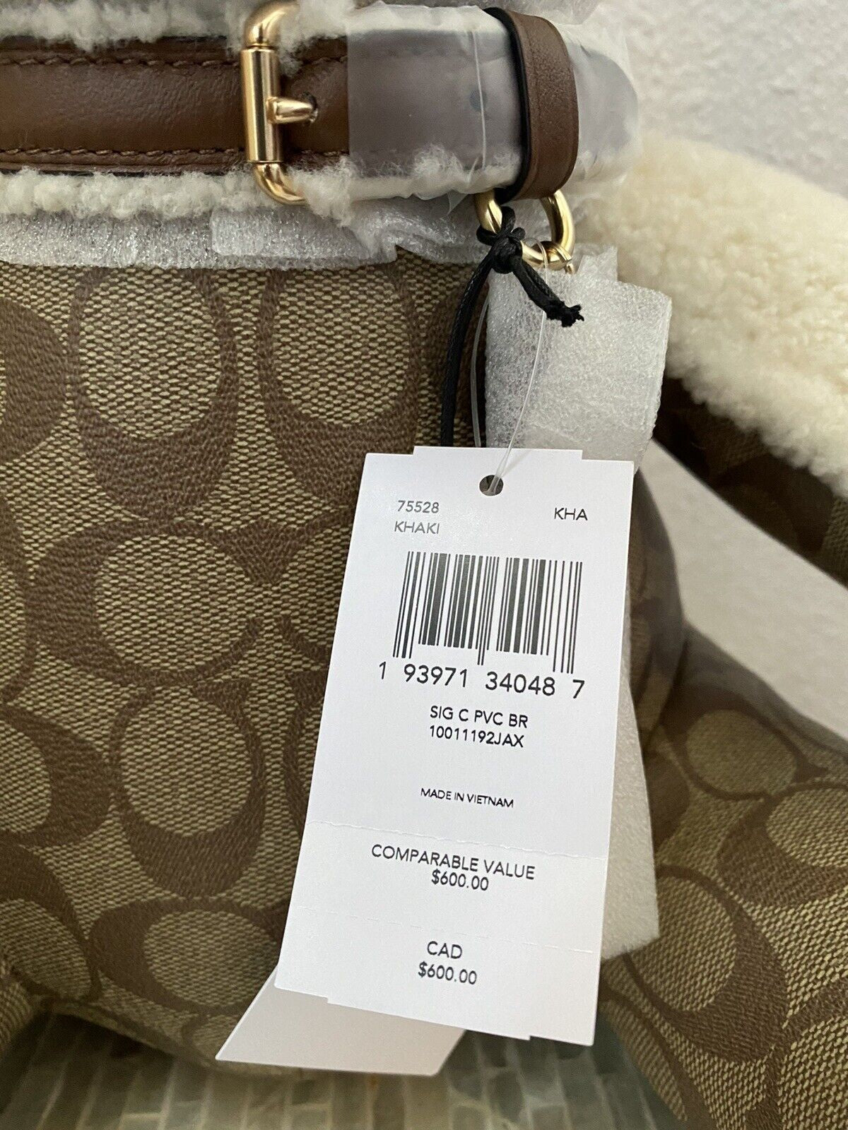 Coach Bear Doll in Signature Canvas Pebble -Smooth Leather and Shearling 75528 - Alrickas’ UNIQUE BOUTIQUE