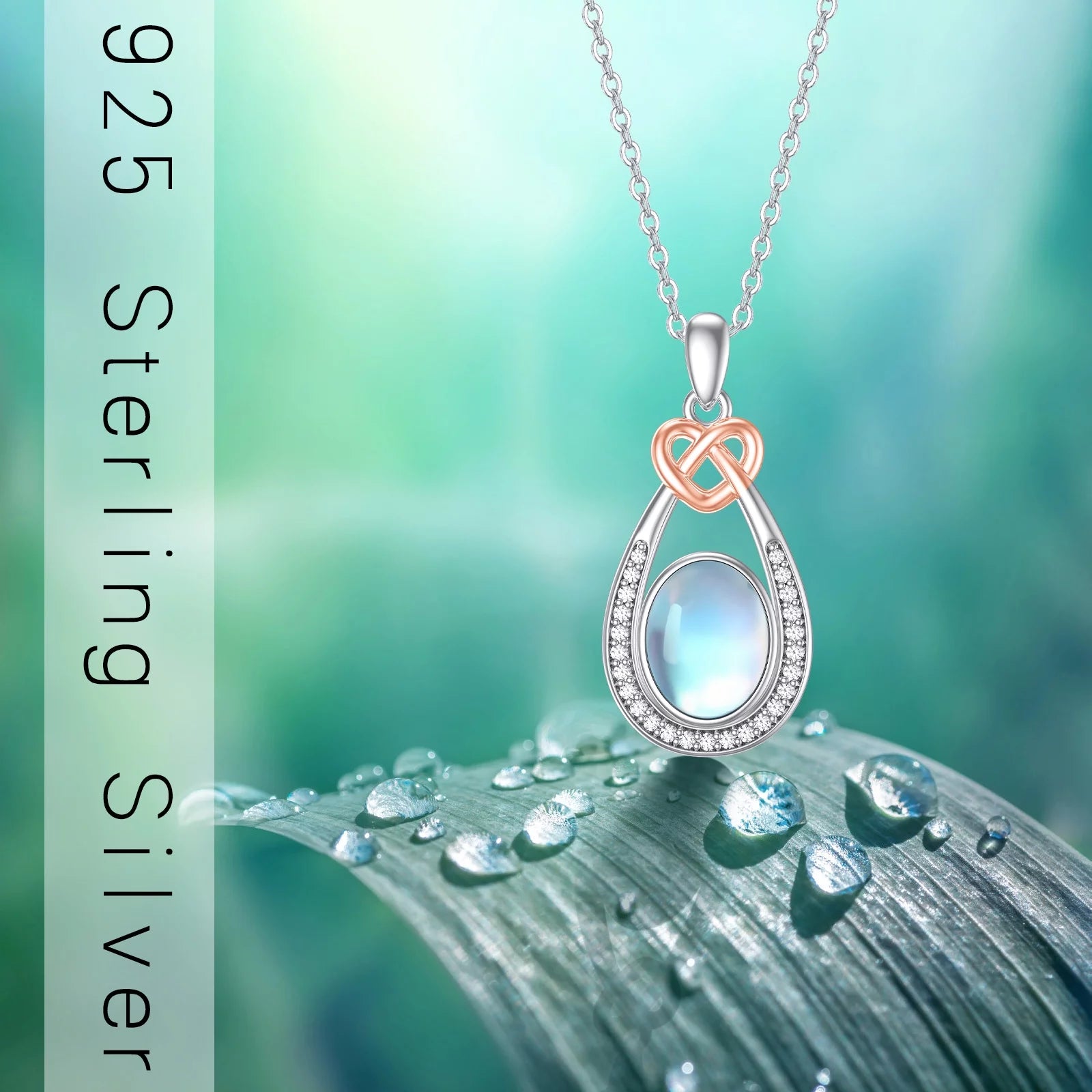 Elegant Moonstone Teardrop Necklace in 925 Sterling Silver - Perfect Birthday Gift for Women, Moms, Daughters, and Wives - Alrickas’ UNIQUE BOUTIQUE