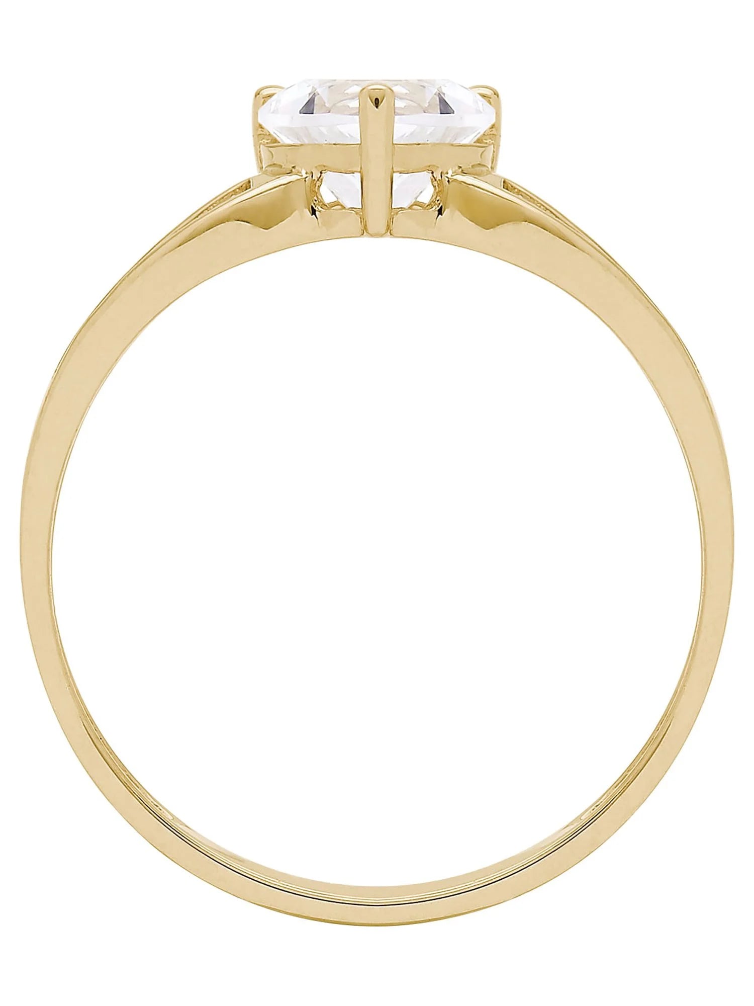 Stunning Heart-Shaped Cubic Zirconia Engagement Ring in 10Kt Yellow Gold - Alrickas’ UNIQUE BOUTIQUE