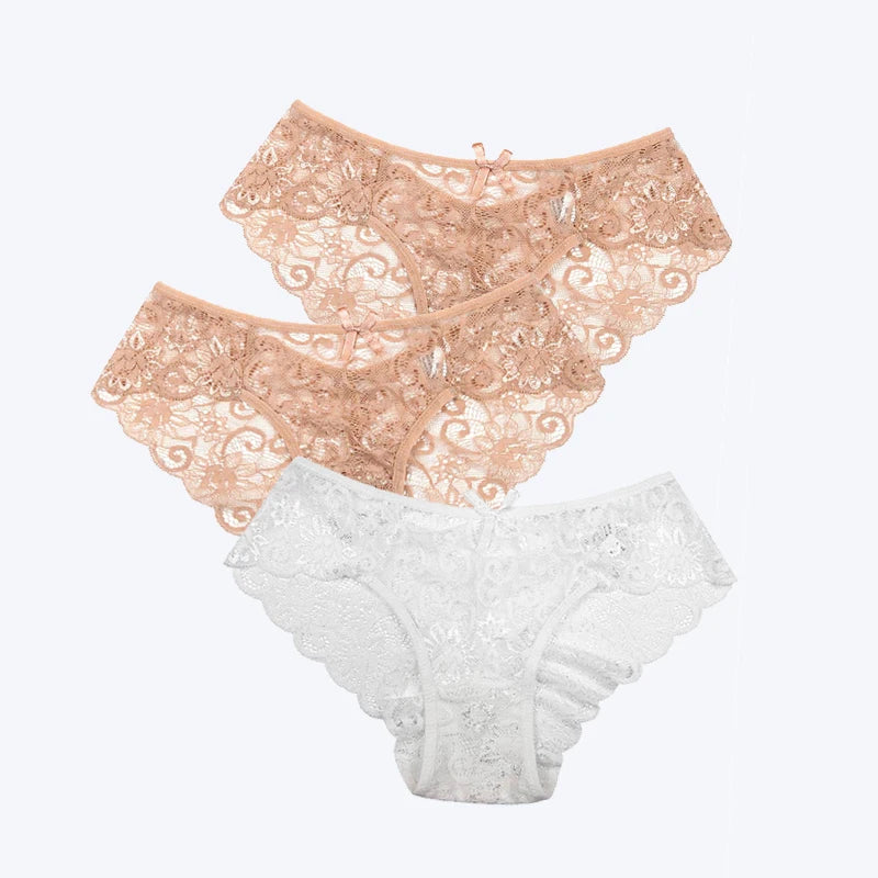 3Pcs/Pack! Sexy Women Lace Panties Underwear Lace Briefs S M L XL Women Underwear