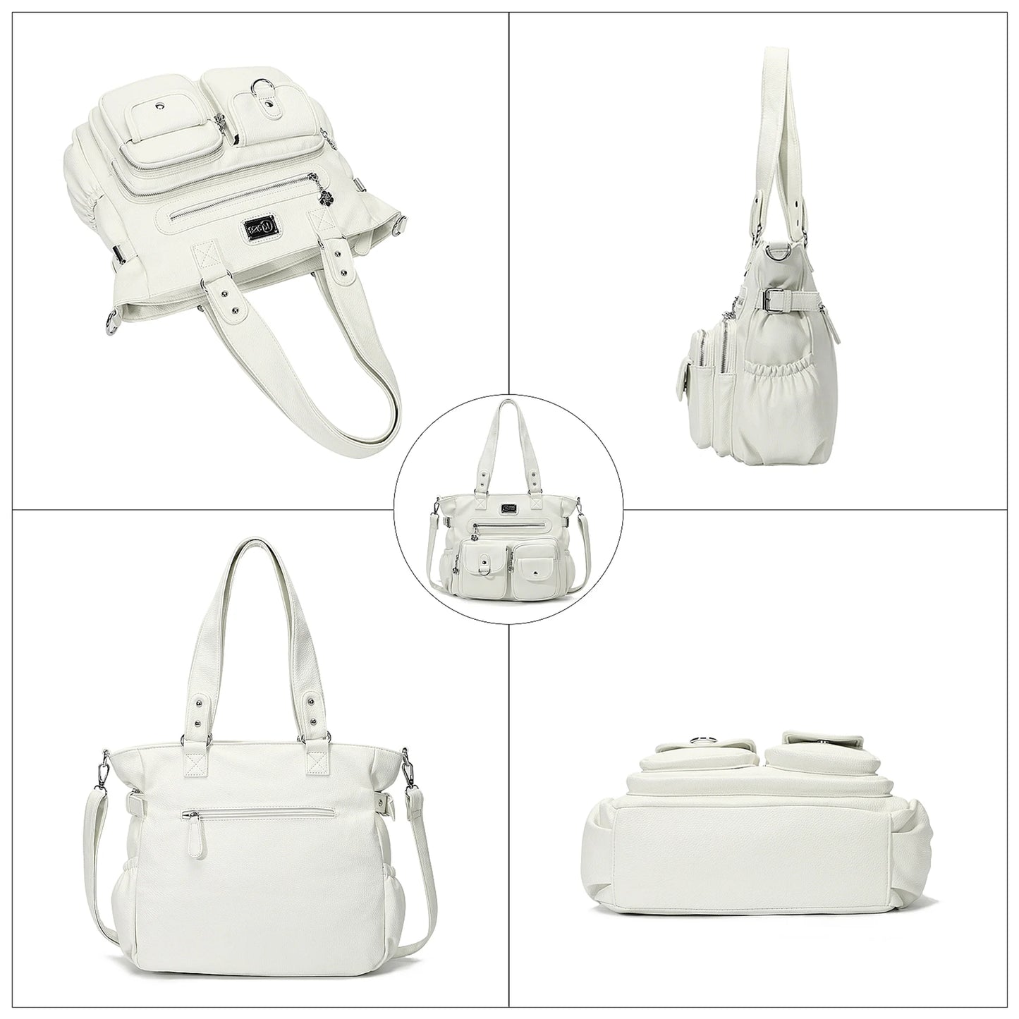 Large Purses for Women Shoulder Handbags Crossbody Hobo Tote Bag for Women (White)