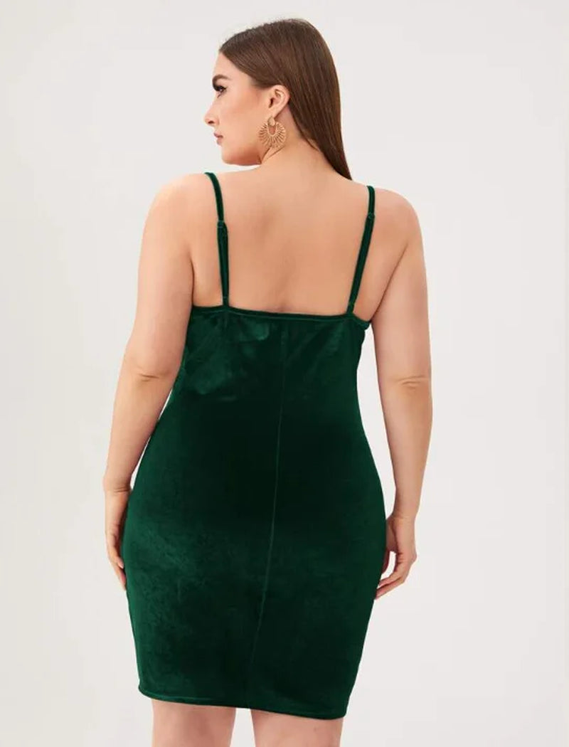 Effortlessly Stylish Chic Plus Size Ruched Cami Dress - Casual Sleeveless Cowl Neck - Alrickas’ UNIQUE BOUTIQUE