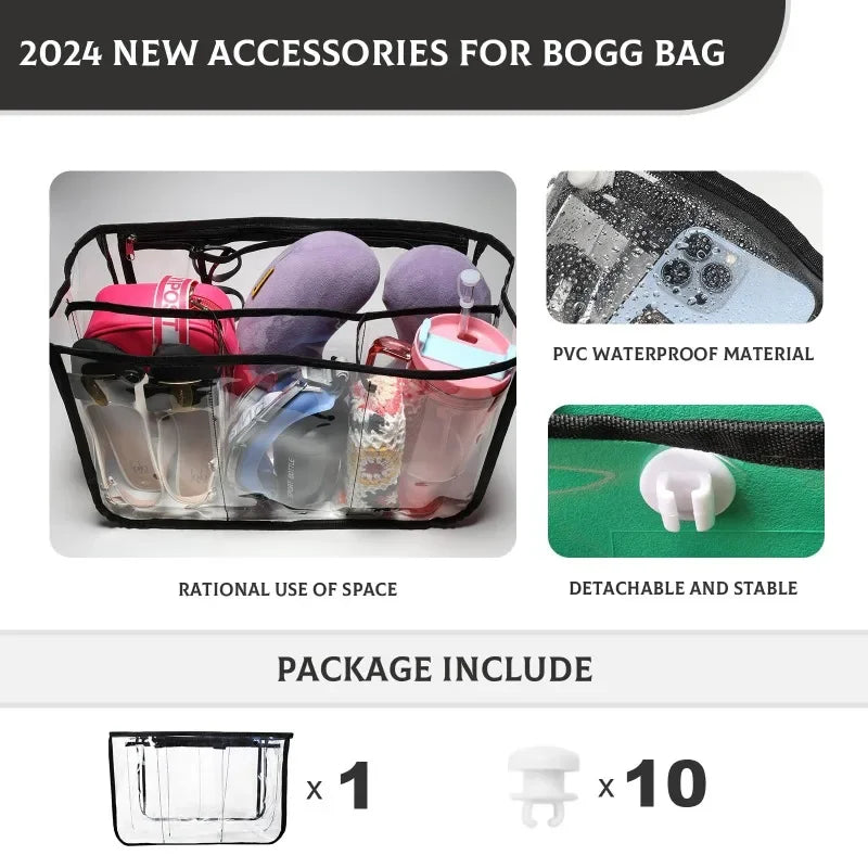 Extra Large Waterproof Clear Insert Bogg Bag - Perfect Summer Beach & Pool Handbag with Storage Organizer - Alrickas’ UNIQUE BOUTIQUE