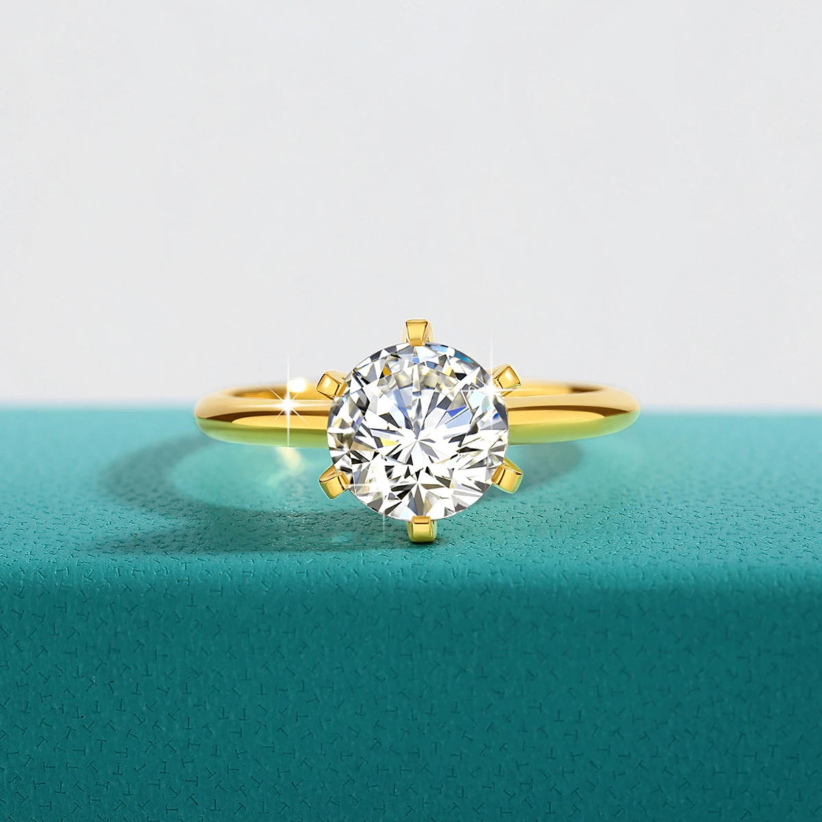 High Quality 100% Pure 18K Gold Moissanite Ring Certified 1Ct round Luxury Brands Engagement K Gold Jewelry for Women Wholesale