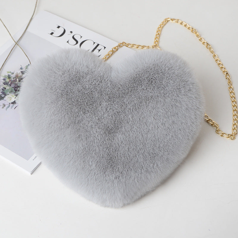 Love Bags for Women Plush Chain Shoulder Bags Valentine'S Day Party Bag