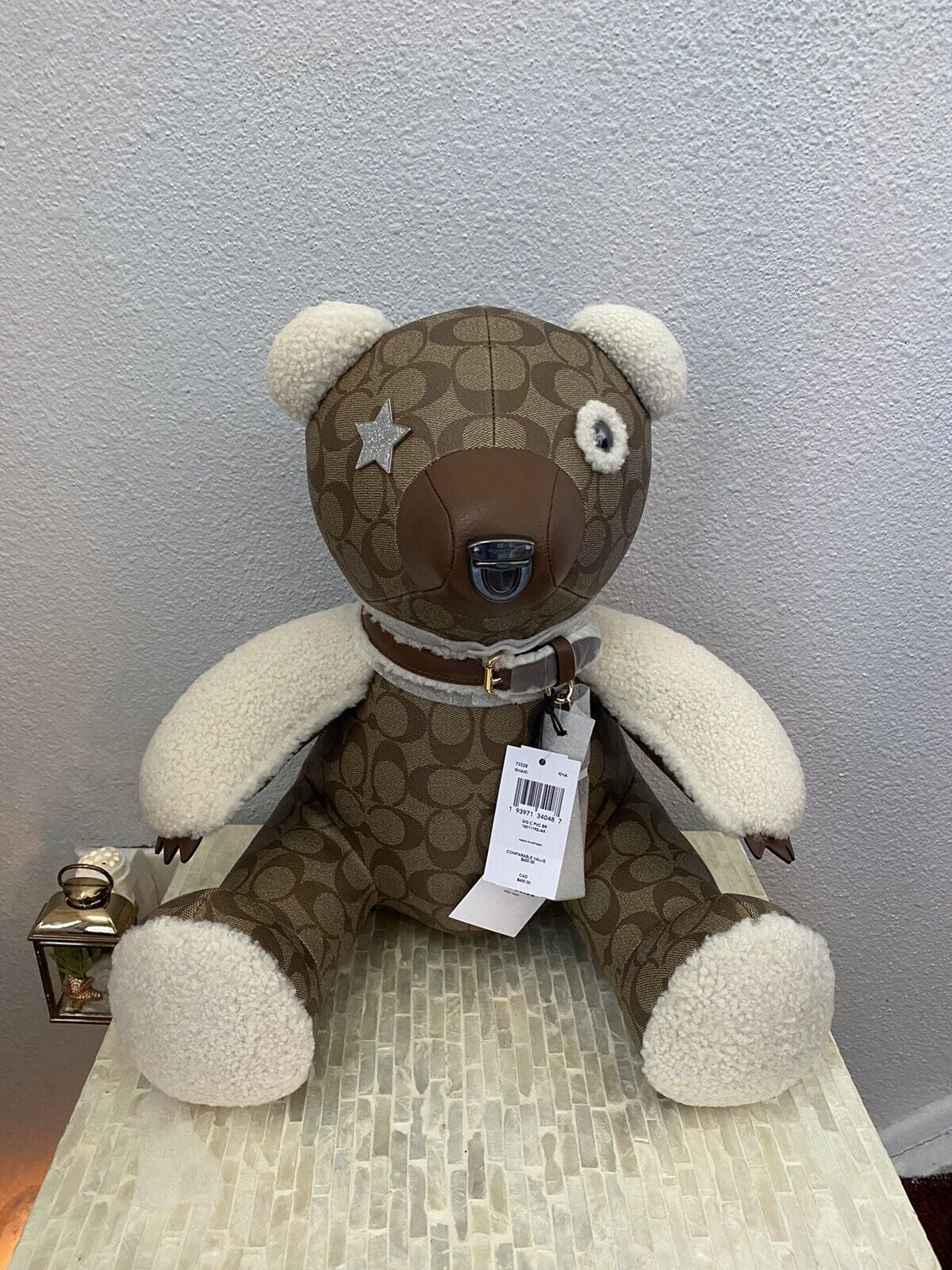 Coach Bear Doll in Signature Canvas Pebble -Smooth Leather and Shearling 75528 - Alrickas’ UNIQUE BOUTIQUE