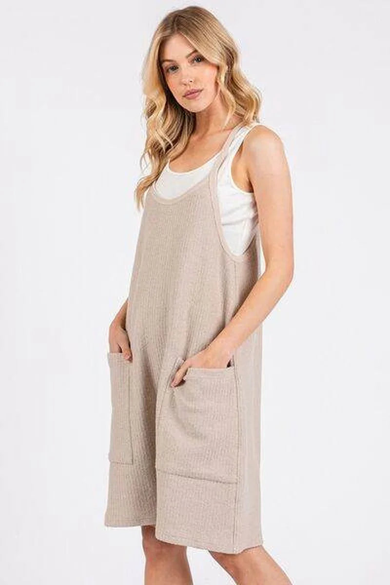 Chic Mittoshop Scoop Neck Spaghetti Strap Overalls with Convenient Pockets - Alrickas’ UNIQUE BOUTIQUE