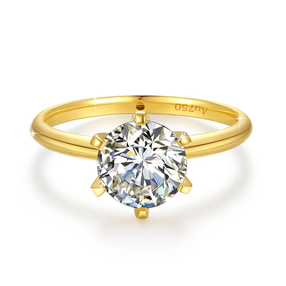High Quality 100% Pure 18K Gold Moissanite Ring Certified 1Ct round Luxury Brands Engagement K Gold Jewelry for Women Wholesale