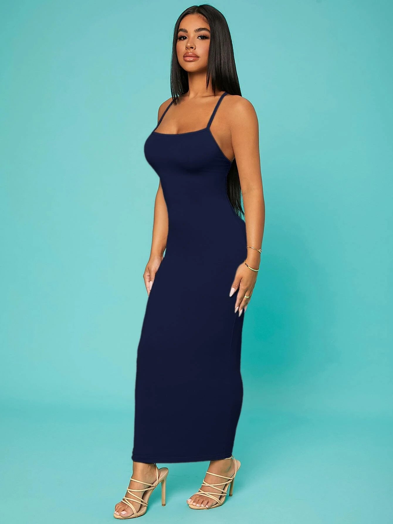 Stunning Prom Dress;Solid Criss Cross Backless Cami Dress
