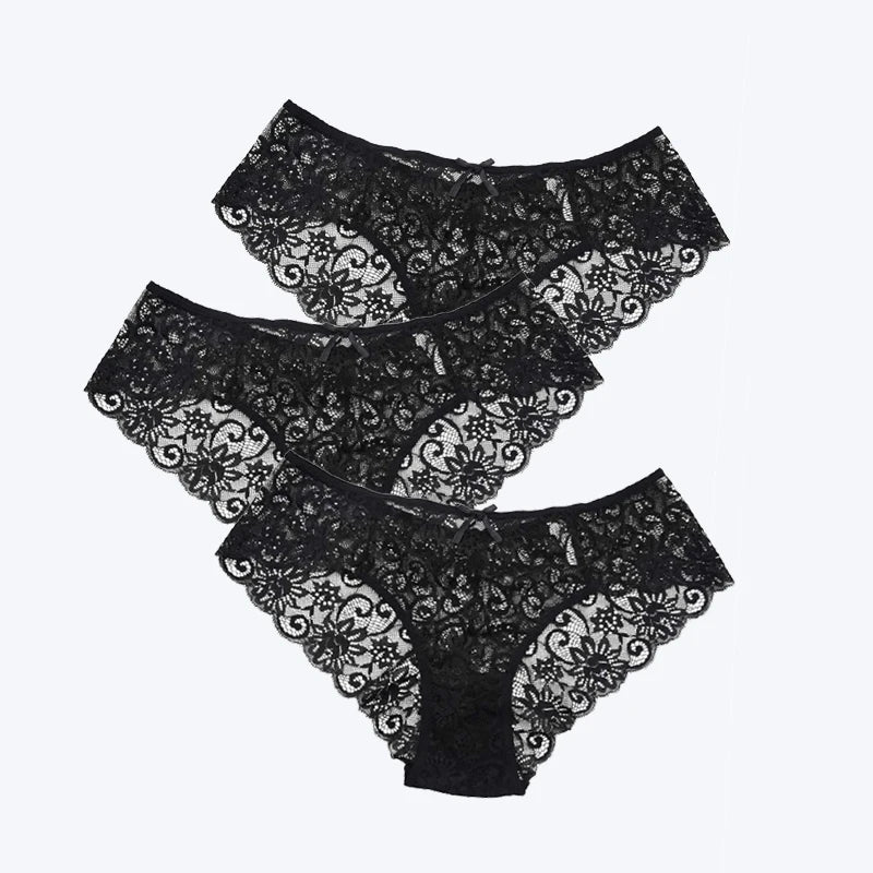 3Pcs/Pack! Sexy Women Lace Panties Underwear Lace Briefs S M L XL Women Underwear