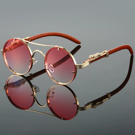 Retro Vintage Round Sunglasses for Men and Women - Trendy Double Bridge Multicolor Shades - Luxury Fashion Eyewear - Alrickas’ UNIQUE BOUTIQUE