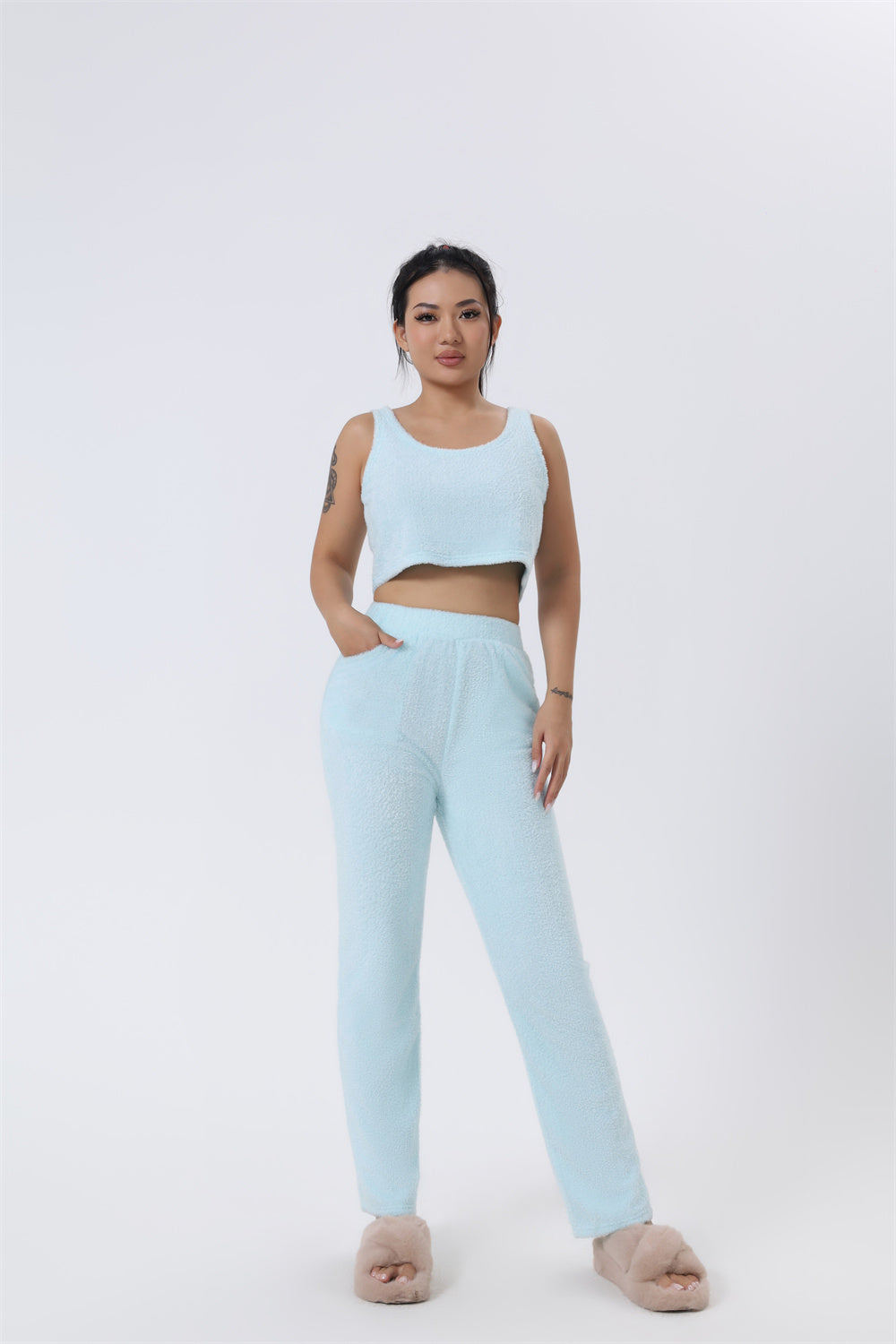 Cozy Pajama Set, 3 Piece Lounge Set, Cute Loungewear, Warm Suit Sets, Matching Set, Lounge Set, 3 Piece Pant Sets, Women Winter Dress - Alrickas’ UNIQUE BOUTIQUE