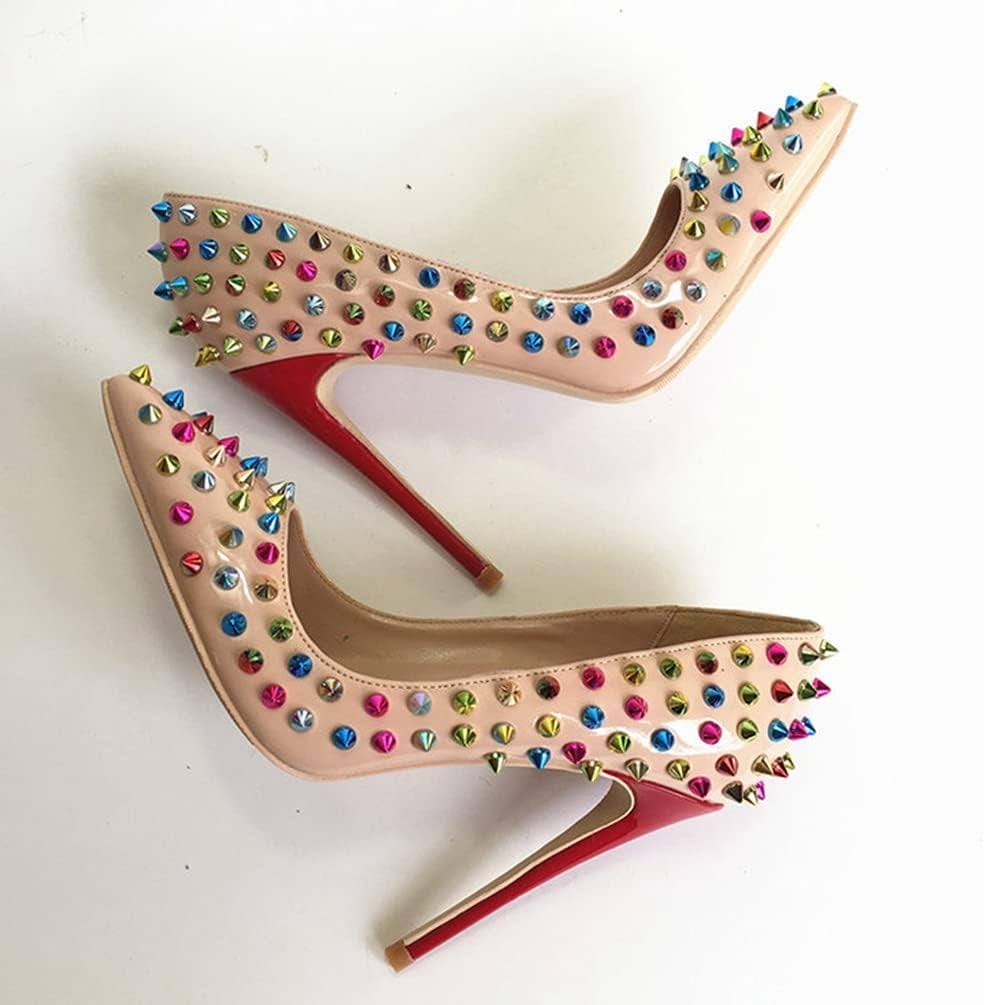 Women Sexy Heels Pumps Studded Rivet Party Wedding Shoes