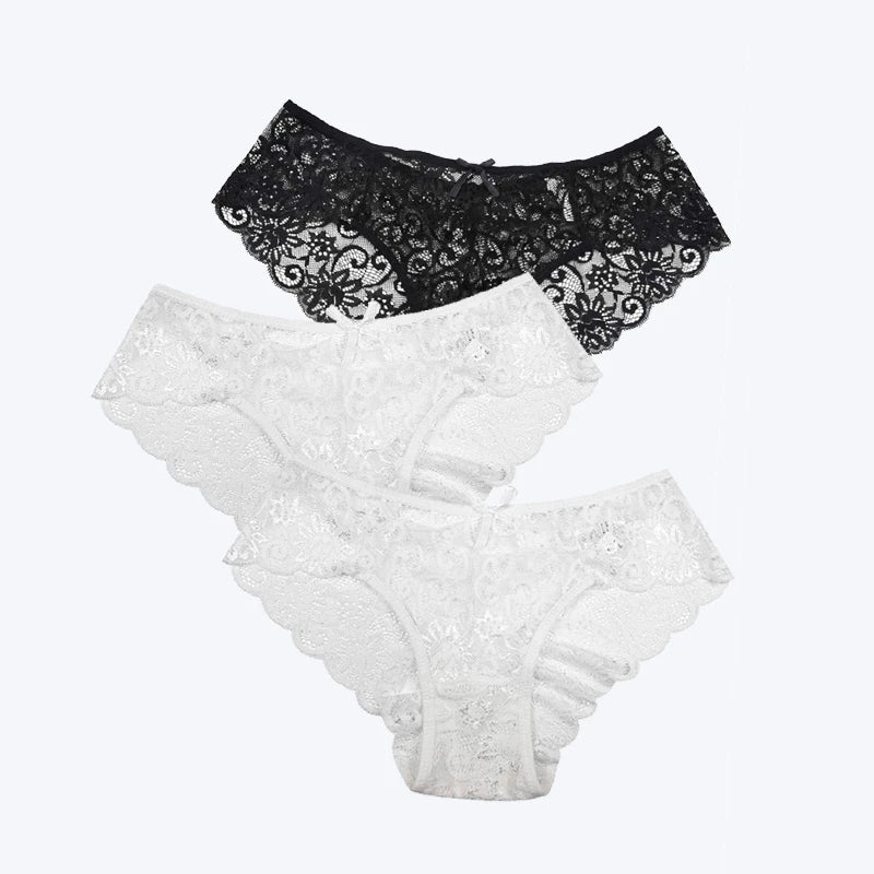 3Pcs/Pack! Sexy Women Lace Panties Underwear Lace Briefs S M L XL Women Underwear