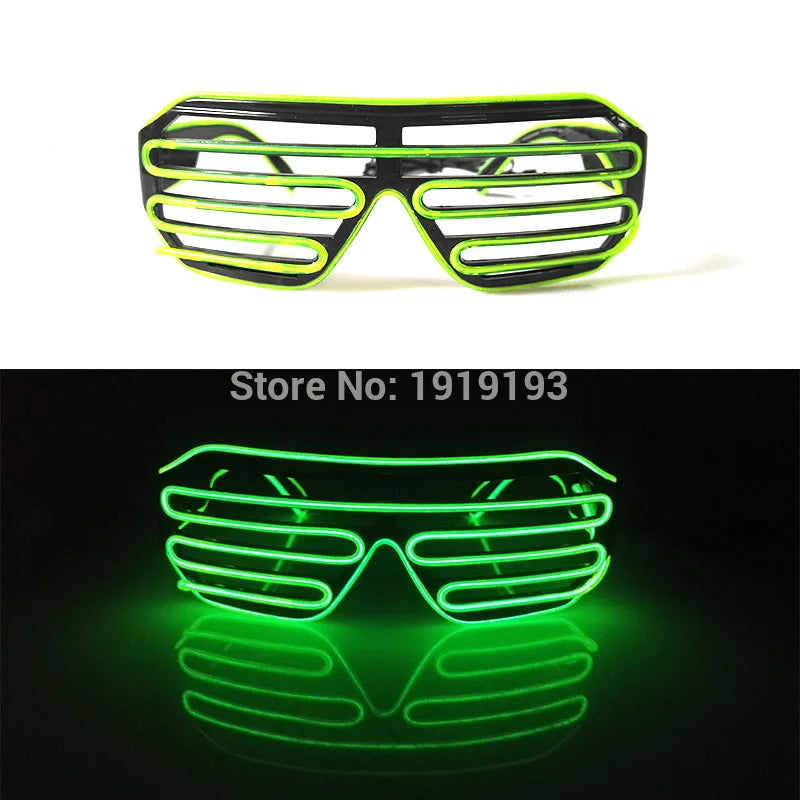 Cool Fashion Double Colors EL Window-Shades Glasses Glowing Glasses Neon LED Light up Sunglasses Glow Party Decorative Glasses