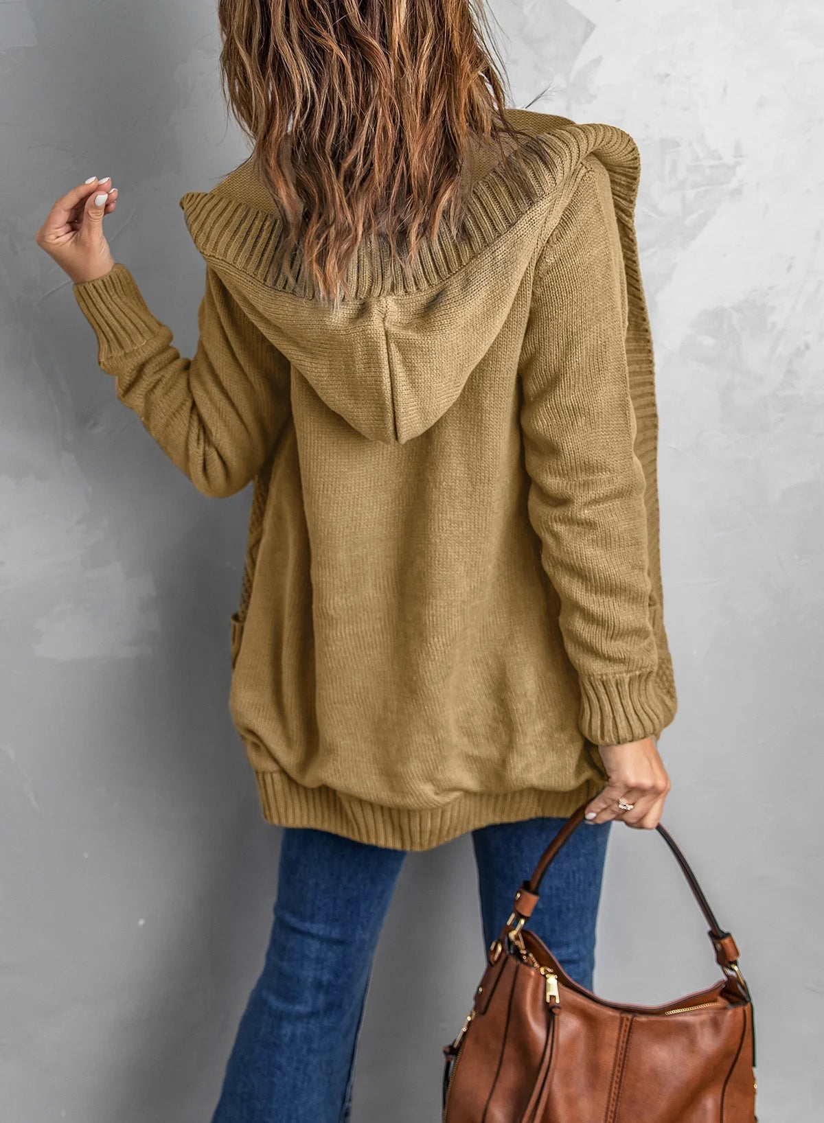 Chic Hooded Cardigan Sweater for Women - Long Sleeve Button-Down Knit Coat with Pockets - Alrickas’ UNIQUE BOUTIQUE