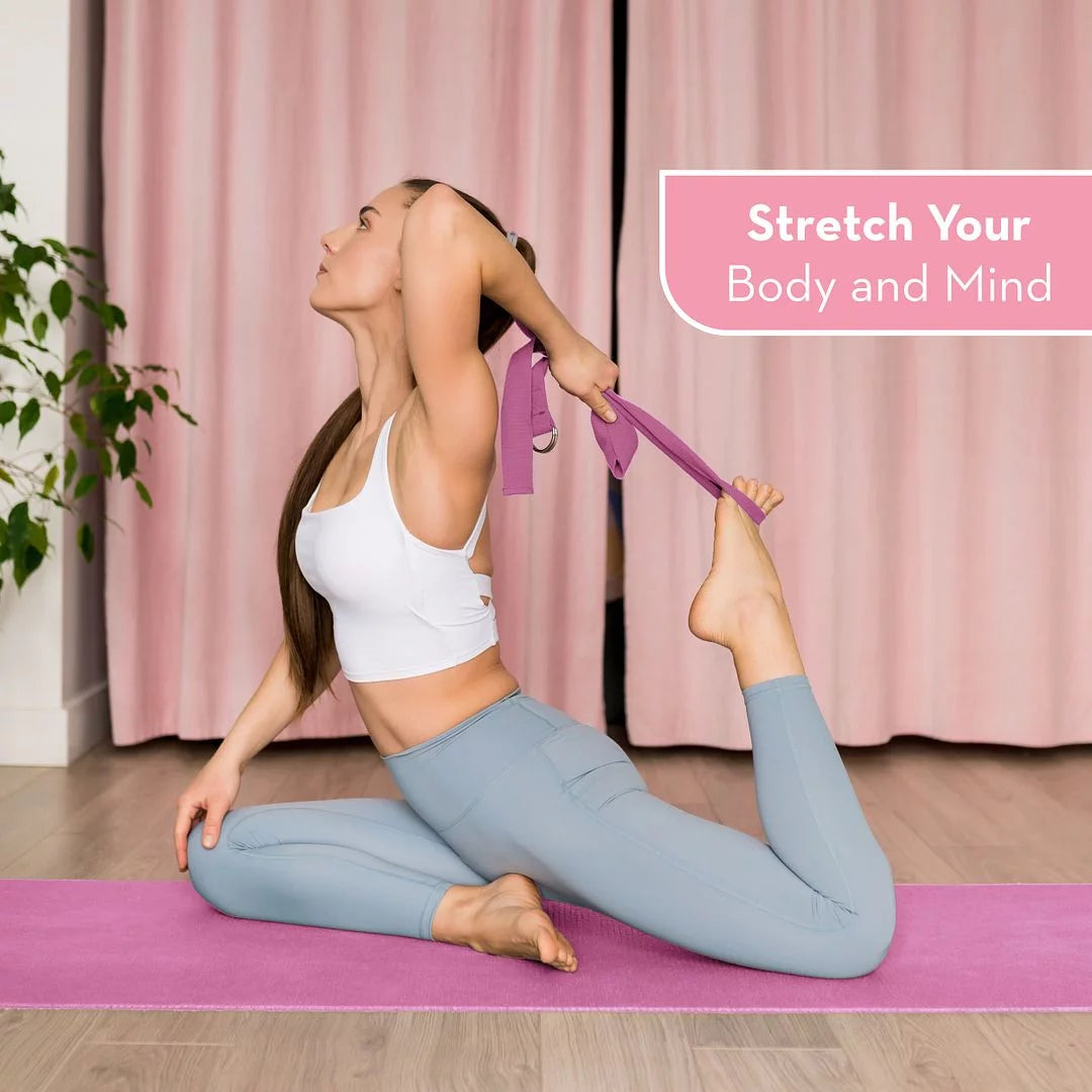 Premium 72" Non-Slip Yoga Mat Set with Blocks, Strap, and Towels - Stylish Pink Design - Alrickas’ UNIQUE BOUTIQUE