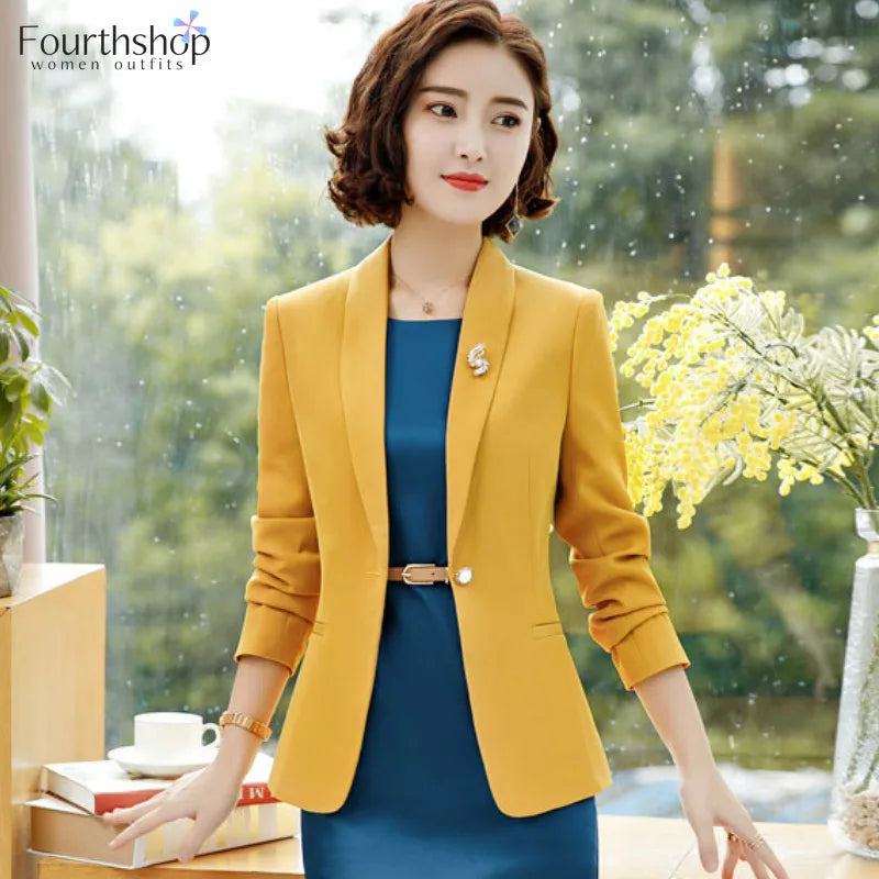 Fashion Women'S Pant Suits Office Lady Business Work Uniform 2 Piece Pants Blazer Set Autumn Spring Formal Jacket Suit Female